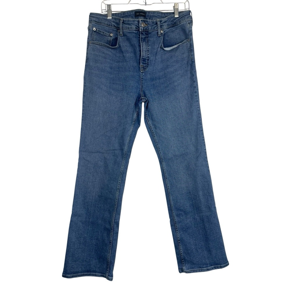 Free Assembly Sz 16 Women's High‎ Rise Bootcut Med Blue Boot Cut Stretch